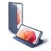 Compatibile Custodia Samsung Galaxy S21 Plus. Satin Colore blue. linea molto sottile , Design a libro, chiusura magnetica e funzione stand orizzontale e foro anteriore in corrispondenza dell'altoparlante, per parlare a custodia chiusa. SATIN1910BL