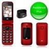 CDR MC105R Cellulare Dual sim senior GSM Quad Shell Friend colore red. Display interno da 2.4 pollici. Torcia con tasto dedicato. Tasto SOS di emergenza. Alto volume suoneria.Non imponibile co.6, lett.b e c, art.17 DPR 633/72" ART17