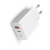 Compatibile Adattatore Caricatore da rete 20W (1 Type-C PD 20W + 1 USB tipo A QC 18W). white. Massimo output simultaneo: 20W. non è presente il cavo di ricarica. HSH43AC