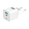 Compatibile Adattatore Caricatore da rete 30W (1 Type-C PD 30W + 1 USB 18W). white Input: 1100 - 240V, Output1 : USB-C PD 5V/3A, 9V/3A, 12V 2.5A, 15V/2A, 20V/1.5A (30W), Output2: USB-A 5V/3A, 9V/2A, 12V/1.5A, HS-H29AC