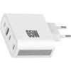 Compatibile Adattatore Caricatore da rete 65W con 3 porte ( 2 porte Type-c PD 3.0 + 1 porta USB-A PD 18W) uscita MAX 65W. white HS-H3565W