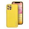  Compatibile Custodia Apple iPhone 15 Pro. COVLE. Cover silicone con esterno rivestito in ecopelle. Colore: giallo, presenta dettagli dorati che danno un tocco di eleganza al vostro iPhone. COVLE2083Y