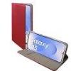 Compatibile Custodia Samsung Galaxy S25. Satin2, Colore red. apertura a libro, portatessera, chiusura magnetica, funzione stand,taschina portatessere. superficie esterna con una trama intrecciata in leggero rilievo. SATIN2-2178R