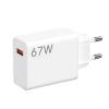 Xiaomi Caricabatterie da rete 67W HyperCharge Bianco con porta USB-A, certificato Quick Charge 3.0 e Power Delivery 3.0. Copre input 100-240 V~ 50/60 Hz, eroga 5 V 3 A (15 W) in output standard e fino a 67 W in output rapido. BHR07SKEU