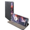 Compatibile Custodia Motorola Moto E15. Satin2, Colore black. apertura a libro, portatessera, chiusura magnetica, funzione stand,taschina portatessere. superficie esterna con una trama intrecciata in leggero rilievo. SATIN2-2192B
