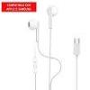 Compatibile Auricolare stereo JAZZ Type-C, white, con tasto risposta multifunzione e microfono. Effetto suono hi-fi - Suono HD
Connettore Type-C
Lunghezza cavo: cm 120 G6-USBC-W