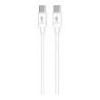 Compatibile Cavo dati e ricarica Type-C/Type-C 3A (60W) cm 100 per dispositivi con connettore Type-C. Colore bianco. CC003TT-W