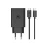 Motorola caricabatterie da rete (68W) TurboPower USB-C da 68 W GaN + cavo dati USB-C/USB-C da 6,5 ??A MOTOCHAR68Wo, nero